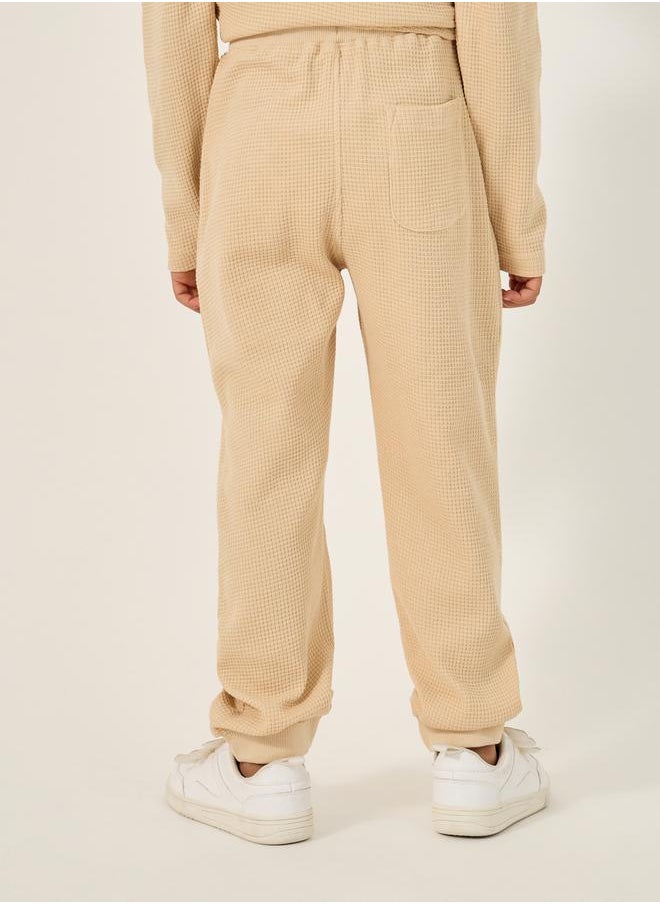 Set of 2 - Textured Badge Detail Joggers with Pockets