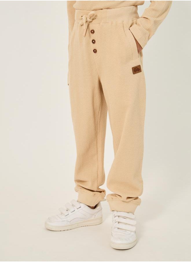 Set of 2 - Textured Badge Detail Joggers with Pockets