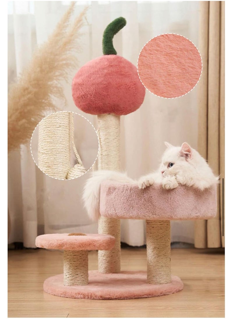 Cat Scratching Post Tall Sisal Cactus Cat Scratcher with 3 Different Height Poles and Hanging Ball