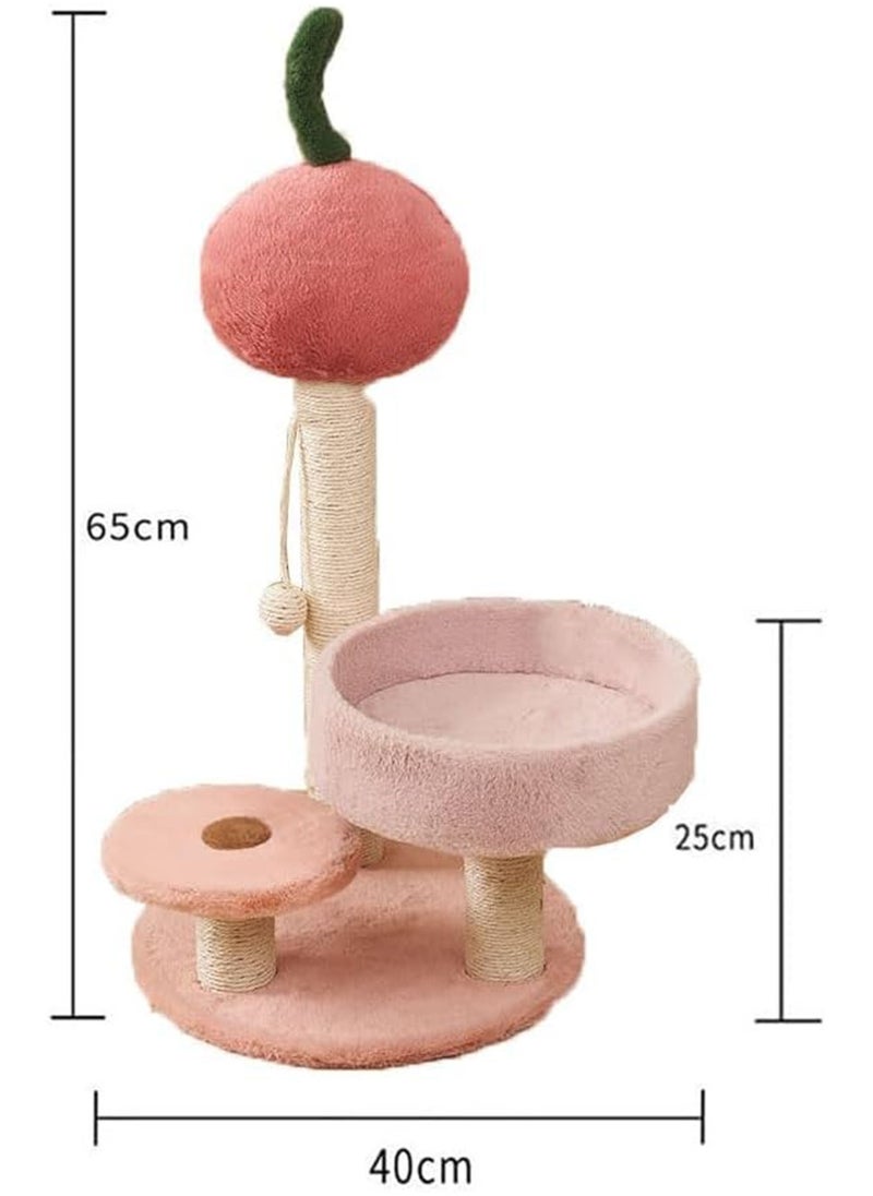 Cat Scratching Post Tall Sisal Cactus Cat Scratcher with 3 Different Height Poles and Hanging Ball