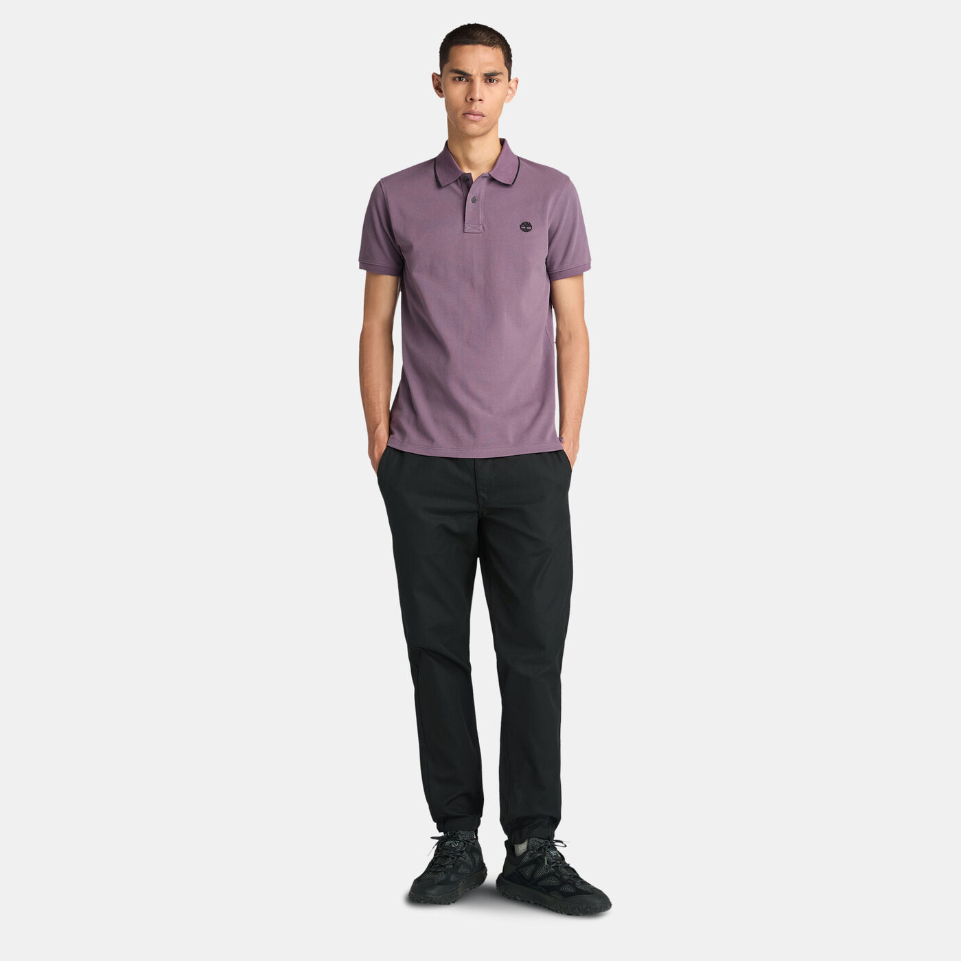 Men's Millers River Printed Neck Polo Shirt