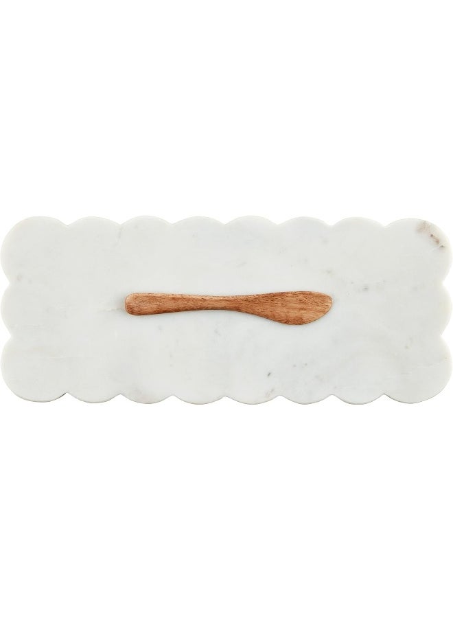 Mud Pie Scallop Marble Board Set, 12