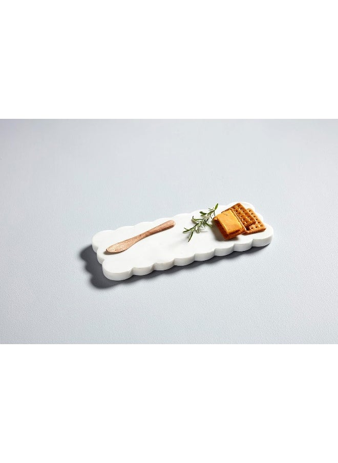 Mud Pie Scallop Marble Board Set, 12