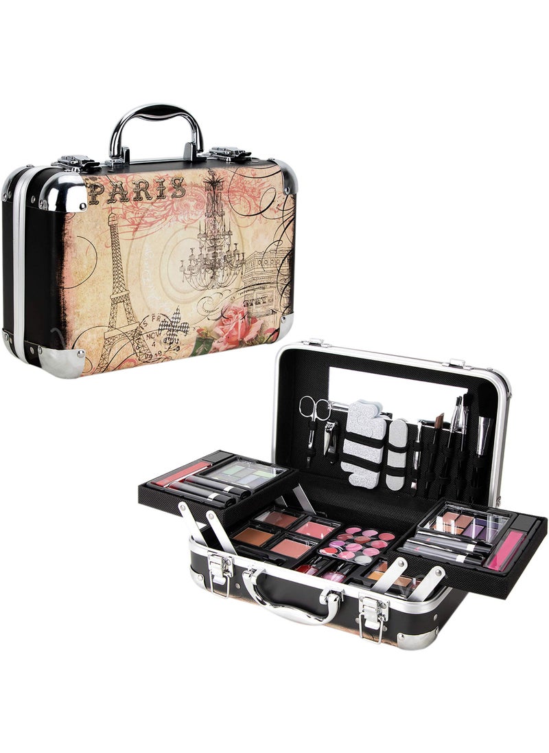 Ver Beauty 61pcs Makeup Gift Set With Extendable Trays and Mirror, Paris Theme