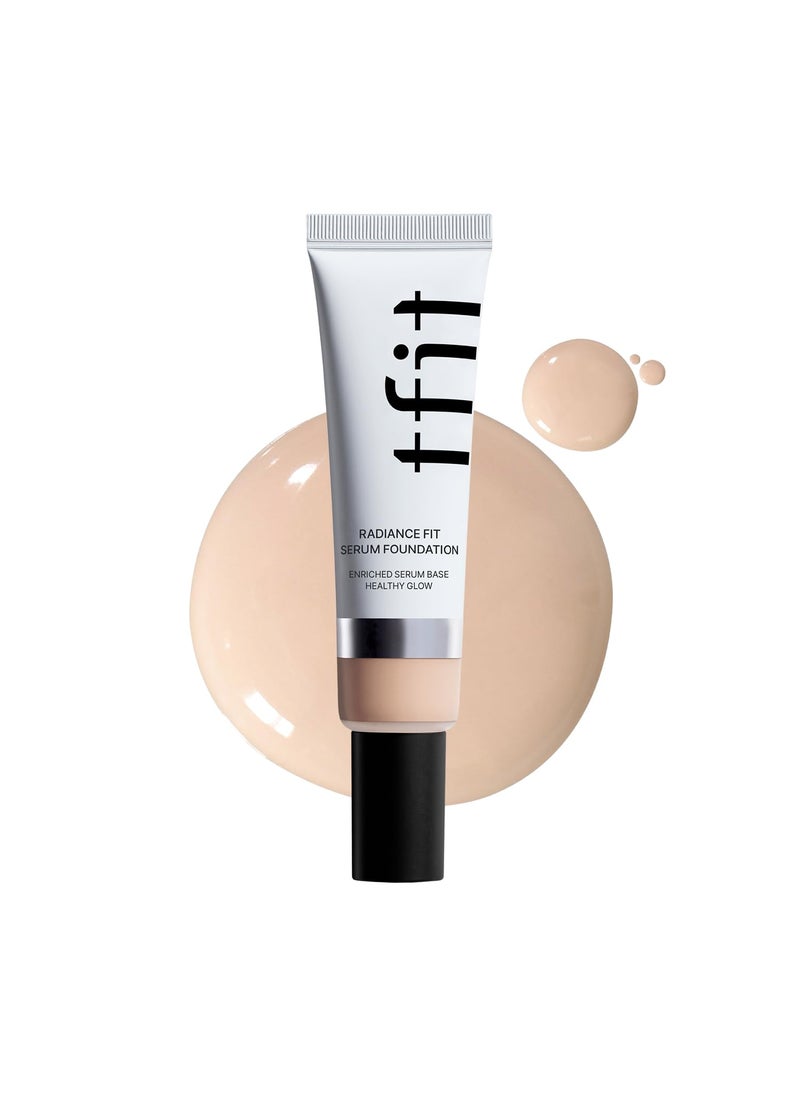 TFIT Radiance Fit Serum Foundation - Flawless Coverage, Dewy finish, Long-lasting, Lightweight, Korean Makeup,1.05 Oz. (N00 Cream, 1.05 Oz.)