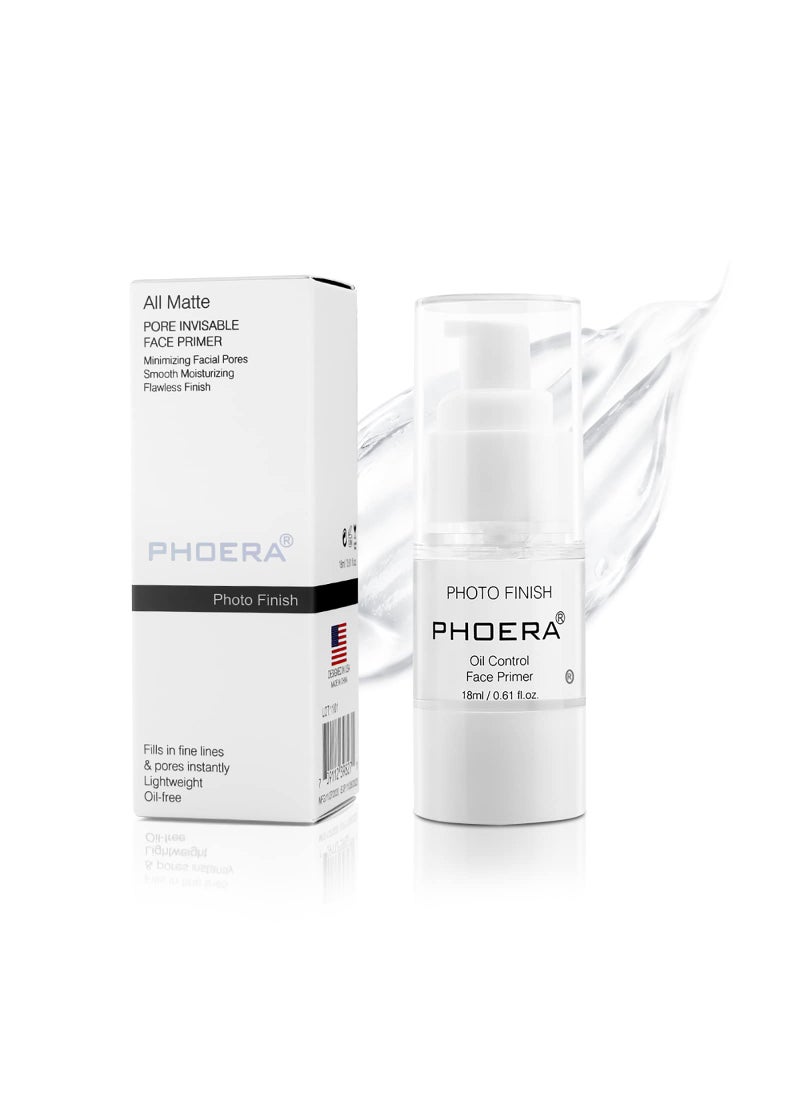 PHOERA Primer Face Foundation Primers,Face Primer for Makeup Long Lasting Hydrating Smoothing Isolated Moisturizing Oil Free Effect Make Up Base Matte Makeup Primer (18ml)