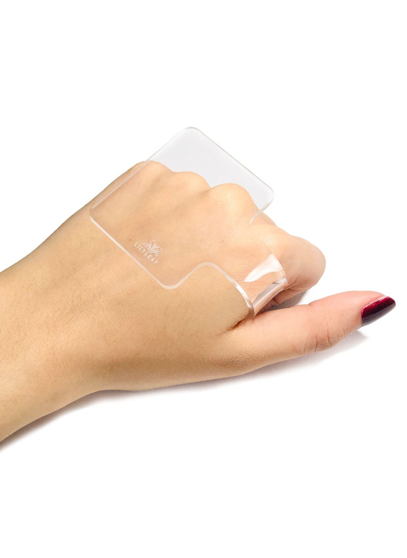 LilyLeaf Handheld Makeup Mixing Palette - Transparent Hand Tray for Mixing Foundation - Clear Acrylic Blending Plate for Makeup Lovers and Professionals with Cute Storage Bag (M)