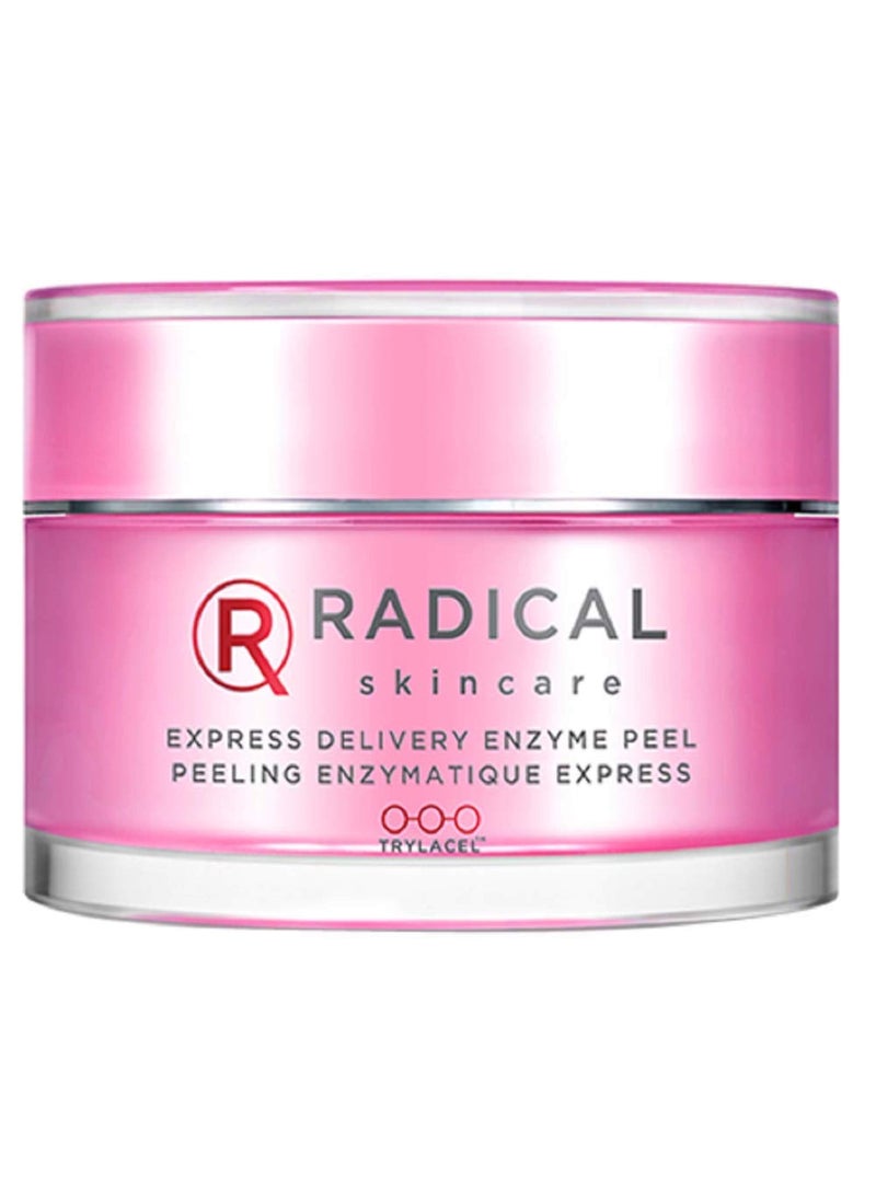 Radical Skincare Express Delivery Facial Enzyme Peel Mask Cleanser Exfoliator - Reveal Smooth, Supple, Polished Skin In Minutes | Paraben & Cruelty Free | Clinically Proven Results (1.7 oz)