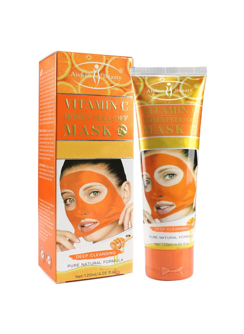 AICHUN BEAUTY Peel-Off Facial Mask Deep Cleansing Oil & Dirt Pores Face Skin Recover Vitamin A & E 120ml/4.05fl.oz (VITAMIN C HONEY PEEL-OFF MASK)