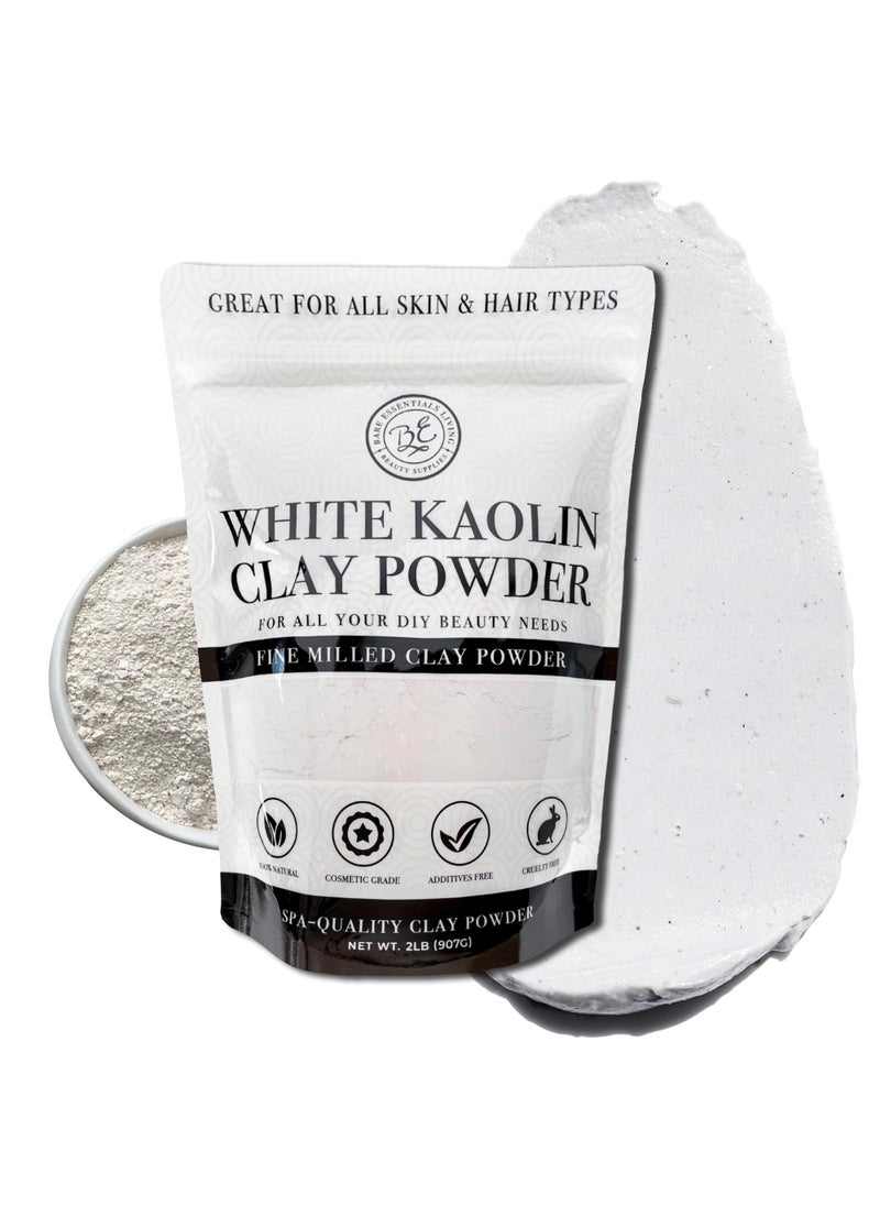 Bare Essentials Living - White Kaolin Clay Powder (2 lb) 100% Natural White Powdered Clay for Seed Bombs, White Clay Mask, DIY Spa, Soap, Bath Bomb, Deodorant, Can be Used as Kaolin Clay for Gardening