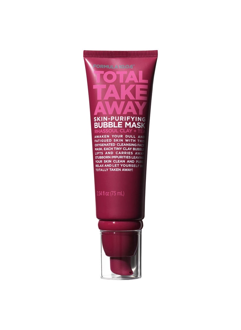 Formula 10.0.6 Total Take Away Skin-Purifying Bubble Mask (2.54 Fl. Oz.) Clay Bubble Mask that Lifts and Carries Away Impurities -Vegan, Paraben-Free, Dye-Free & Cruelty-Free