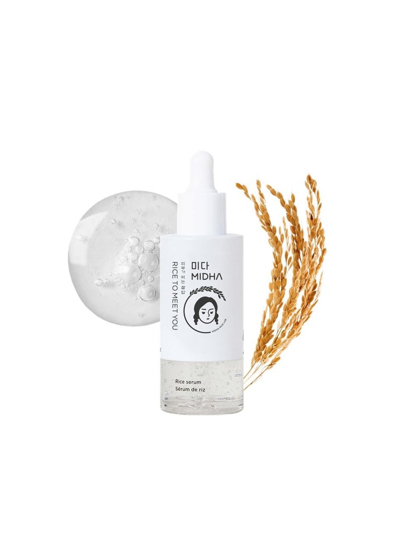 MIDHA Rice Serum 50ml for skin moisturizing, tightening and revitalizing, Day and Night use, Quick absorption, Vegan