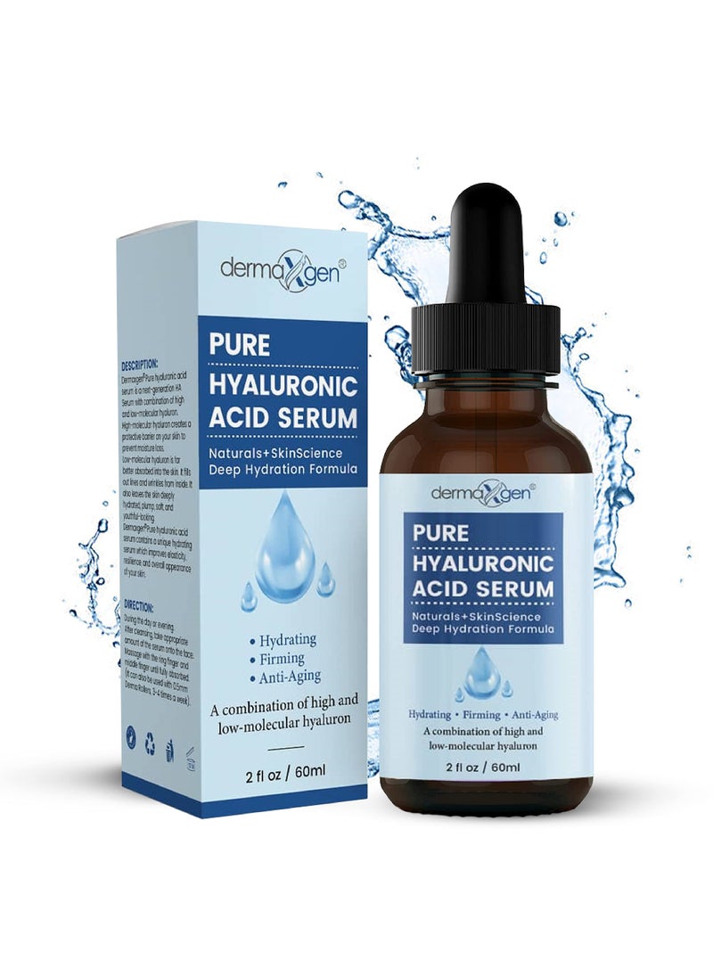 Dermaxgen Hyaluronic Acid Serum for Face & Eyes for Anti-Aging, Moisturizing, Antioxidant & Wrinkle Treatment. Best Hydrating Pure Facial Serum for Fine Lines Suitable for All Skin Type. (2 FL OZ)