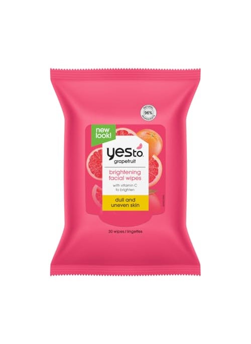 Yes To Grapefruit Brightening Facial Wipes, 30 Count, Cleanse & Brighten Skin