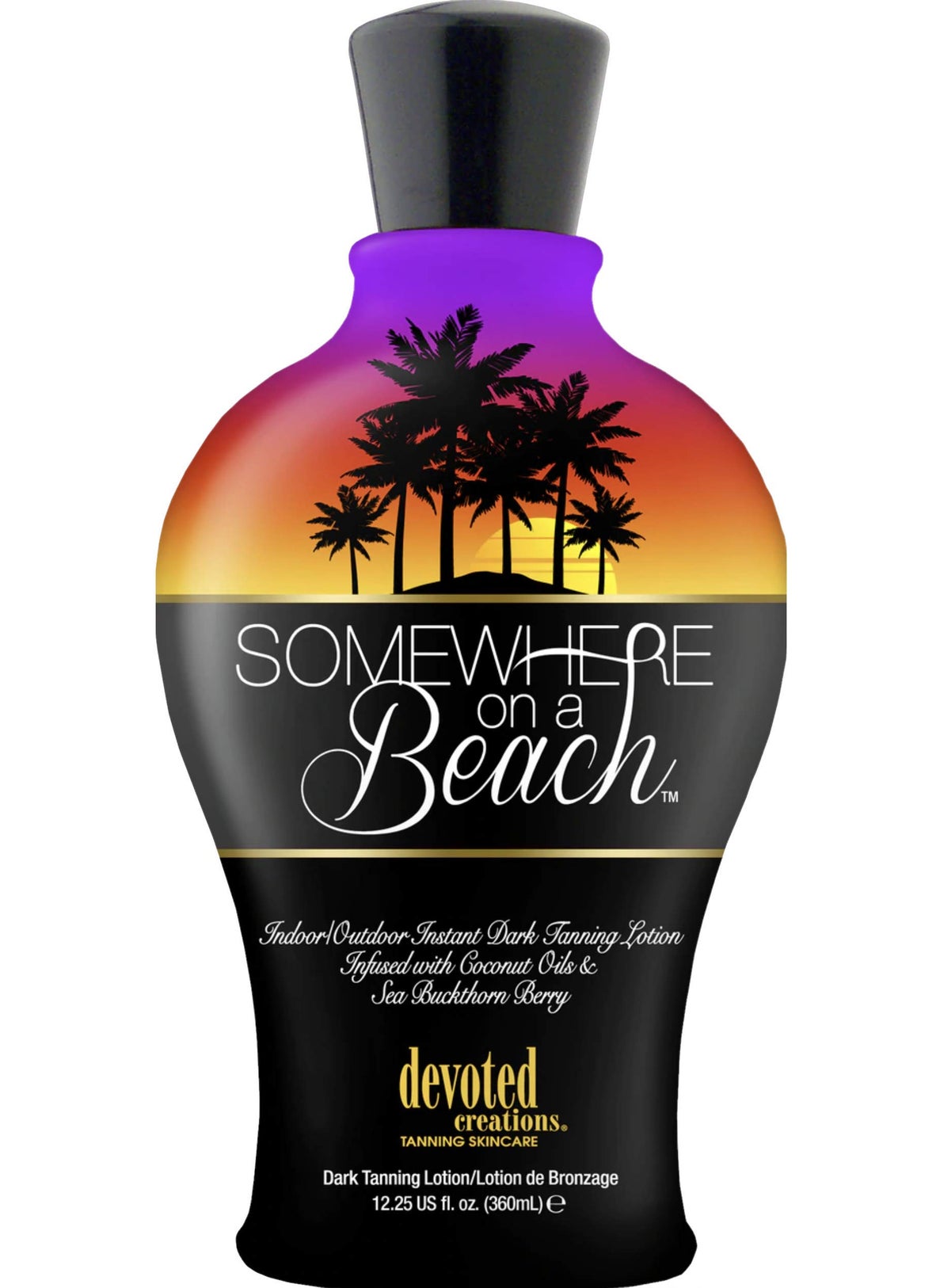 Somewhere on a Beach, Indoor Outdoor, Instant Dark Tanning Lotion 12.25 Ounce