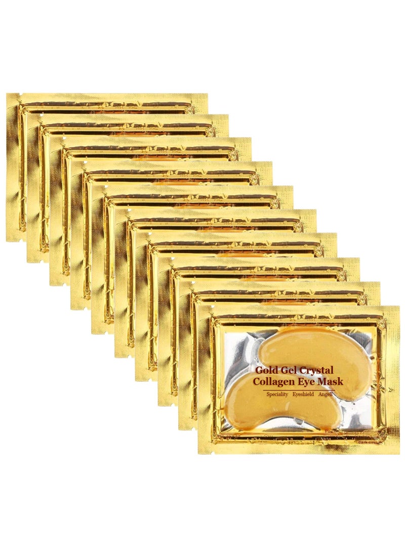 Permotary 30 Pairs 24K Gold Gel Crystal Collagen Eye Pads, Under Eye Mask for Moisturizing,Fine Lines, Dark Circles& Puffy Eyes Under Eye Patches, Gold