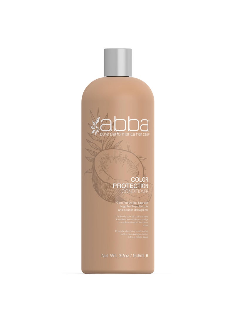 ABBA Color Protection Conditioner, Coconut Oil & Sage, 32 Fl Oz