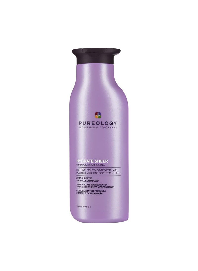 Pureology Hydrate Sheer Nourishing Shampoo | For Fine, Dry Color Treated Hair | Sulfate-Free | Silicone-Free | Vegan