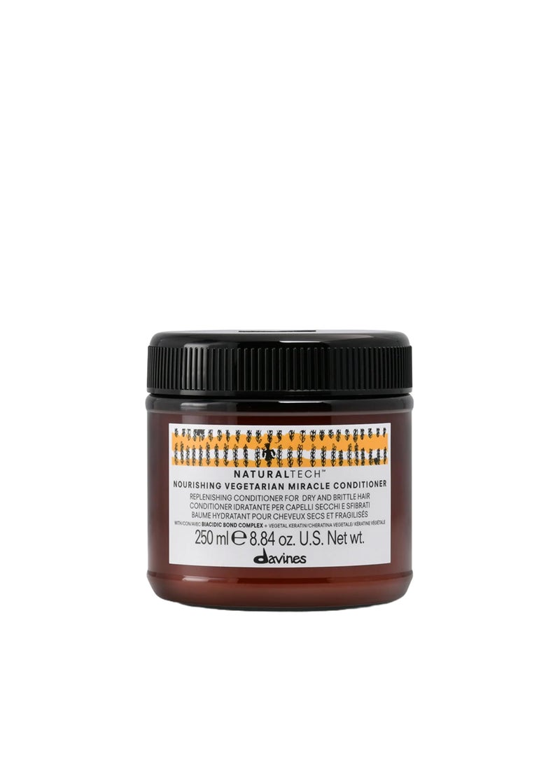 Davines Naturaltech NOURISHING Vegetarian Miracle Conditioner, Moisturize And Hydrate Brittle And Unstructured Hair, Add Softeness While Brightening, 8.84 oz.