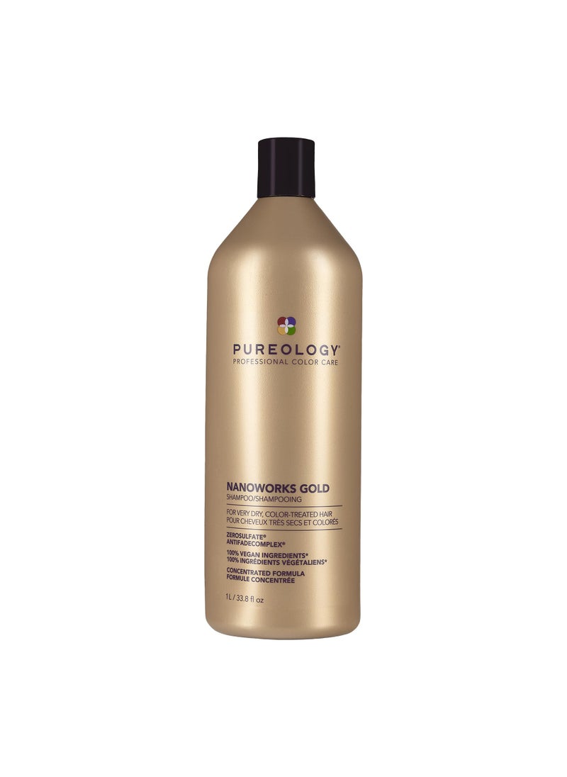 Pureology Nanoworks Gold Shampoo For Very Dry ColorTreated Hair Renews Softness Shine SulfateFree Vegan