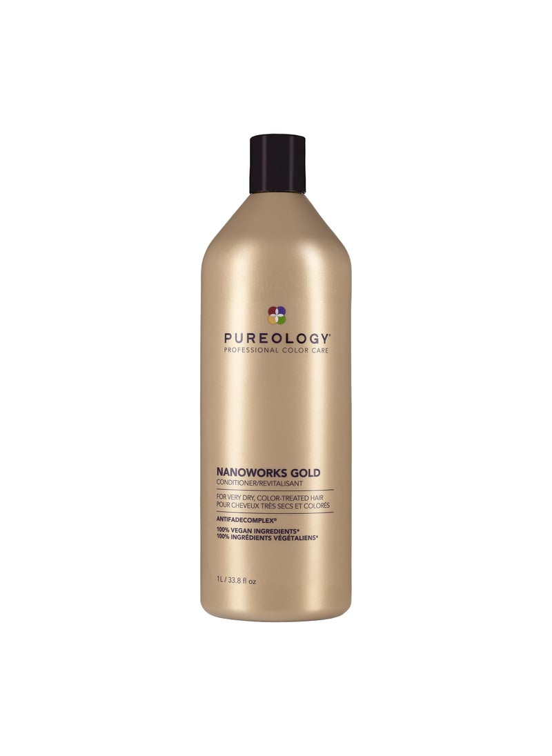 Pureology Nanoworks Gold Conditioner | For Very Dry, Color-Treated Hair | Restores & Strengthens Hair | Sulfate-Free | Vegan | Updated Packaging | 33.8 Fl. Oz. |