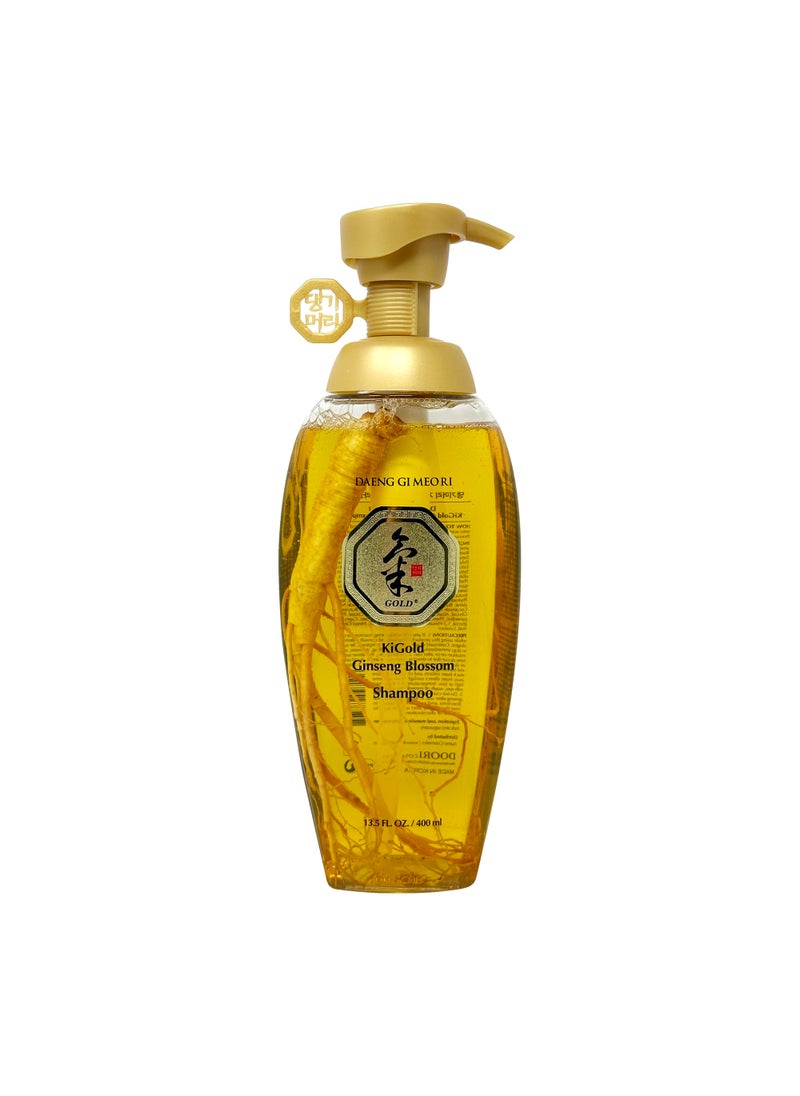 Daeng Gi Meo Ri- Ki Gold Ginseng Blossom Shampoo 13.5 FL OZ/ 400ml, Real Ginseng Inside, Herbal Shampoo, Hair Growth, Preventing Hair Loss