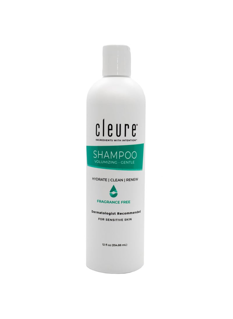 Cleure Hypoallergenic Volumizing Shampoo for Sensitive Skin - Fragrance Free, SLS Free & Paraben Free (12 oz, Pack of 1)
