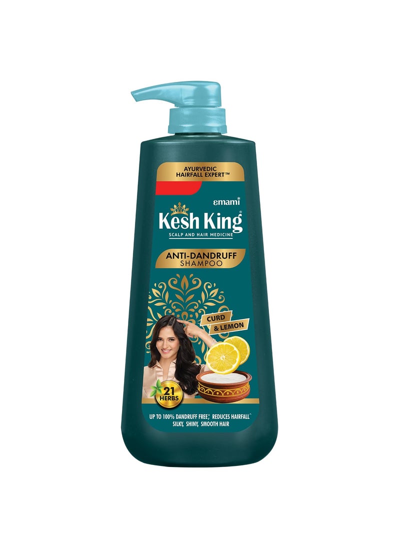 KESH KING Anti Dandruff Shampoo | Ayurvedic Hair Cleanser with Curd & Lemon | Reduce Hairfall | Nourishes Itchy Scalp | Gives Smooth & Soft Hair | 20.29 Fl Oz/600ml