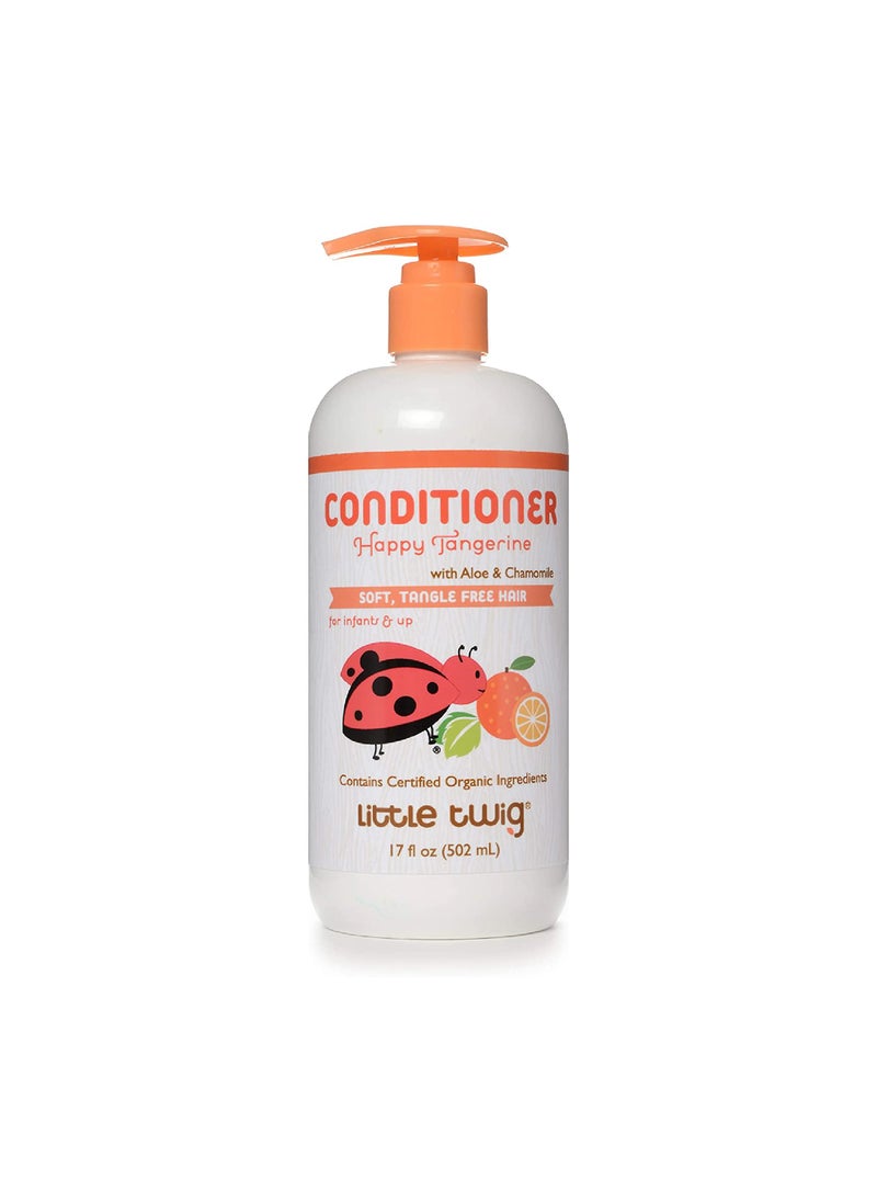 Little Twig Detangling Conditioner, Natural Conditioner with Plant Derived Formula, Hair Conditioner with Essential Oils and Extracts, Suitable for Whole Family, Tangerine, 17 fl oz.