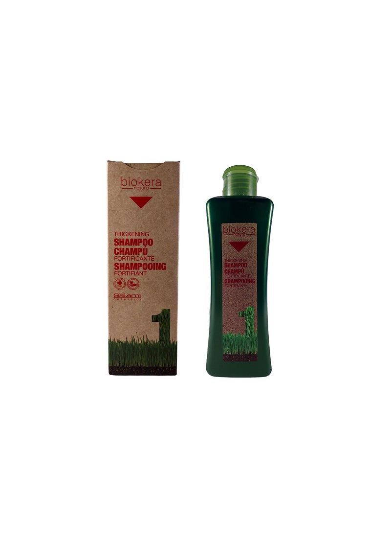 Salerm - Fortifying Shampoo - Biokera Natura Fortifying Shampoo - 300 ml - with Ginseng and Ginkgo Biloba - Nourishes the Scalp - Strengthens Weakened Hair - Refreshing Effect