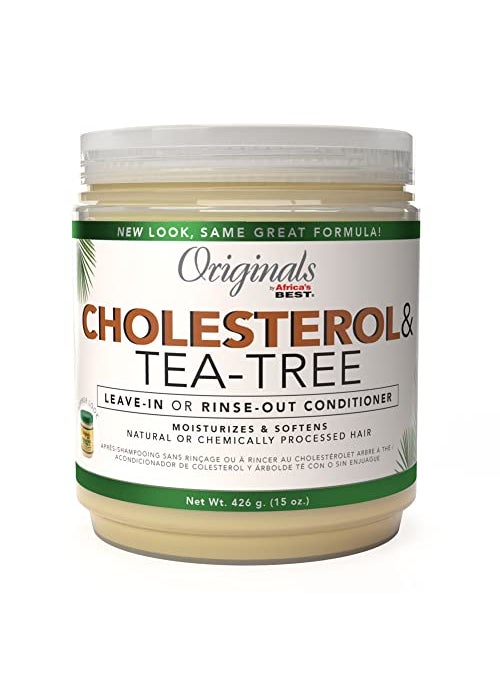 Originals by Africa's Best Cholesterol Tea Tree Oil, Rinse-Out Plus Leave in Conditioner, Repair and Revitalize Damaged, Dry, Overprocessed Hair, 15 oz
