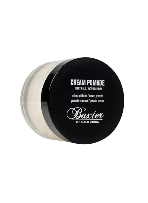 Baxter of California Cream Pomade for Men and Women, Natural Finish, Light Hold, Barbershop Quality, Smooths Classic Looks, Perfect for Texturizing Straight or Wavy Hair, 2 Ounce