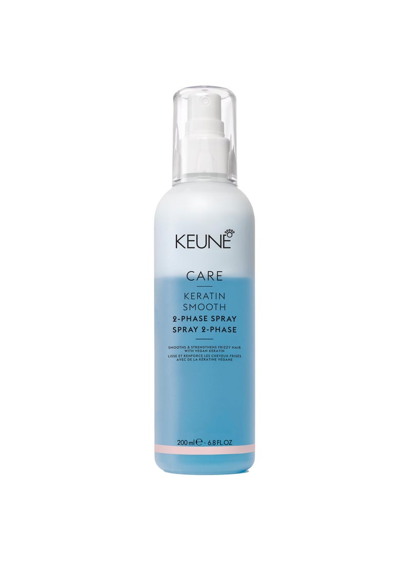 Keune Care Keratin Smooth 2-Phase Spray, Smoothing & Strengthening Leave-In Conditioner for Smoother Hair, 6.8 Fl Oz