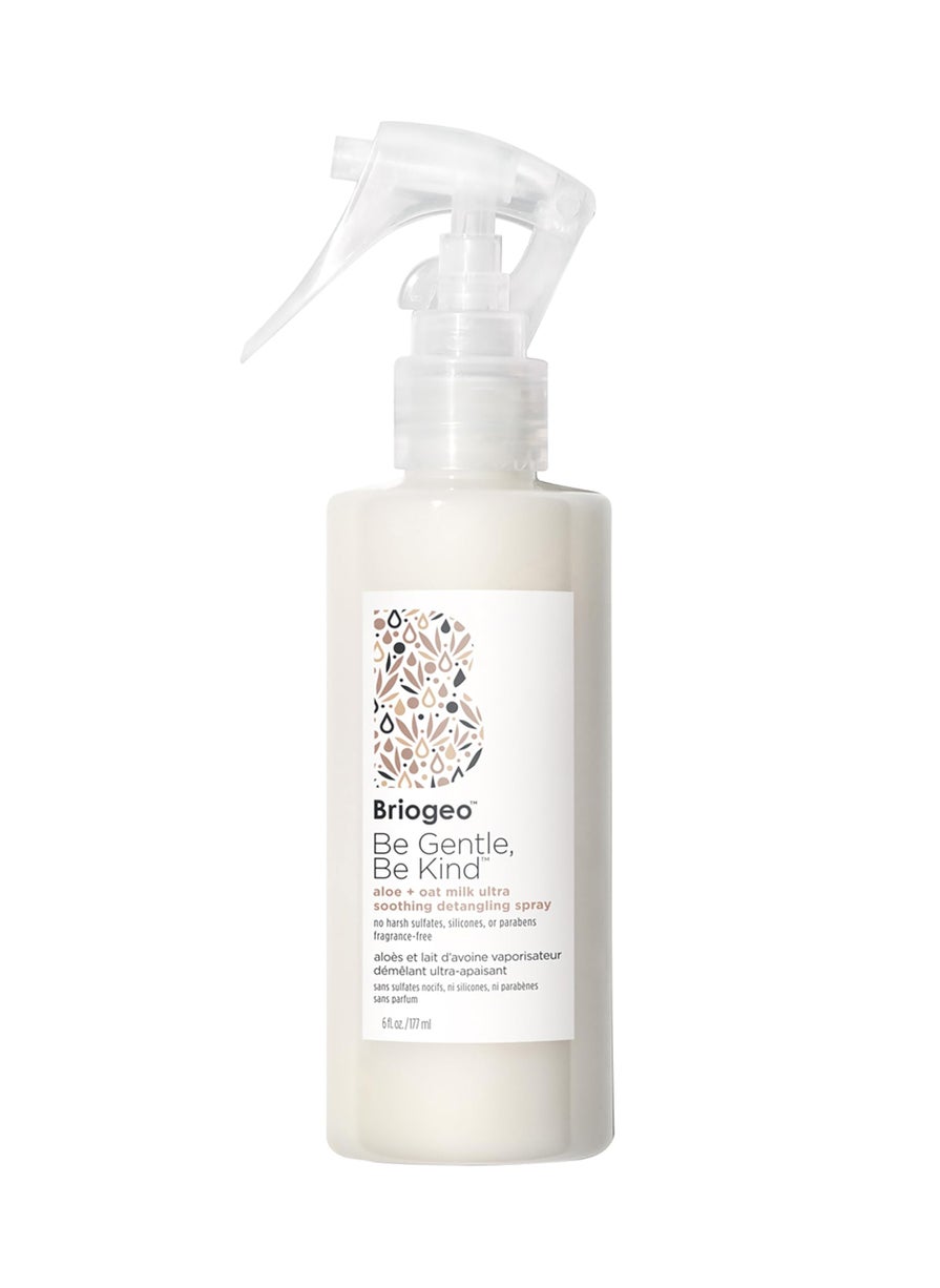Briogeo Be Gentle, Be Kind Aloe + Oat Milk Ultra Soothing Detangling Spray, Hypoallergenic and Dermatologist-Approved Leave-In Spray, Fragrance Free, Vegan, Cruelty-Free, 6 fl oz