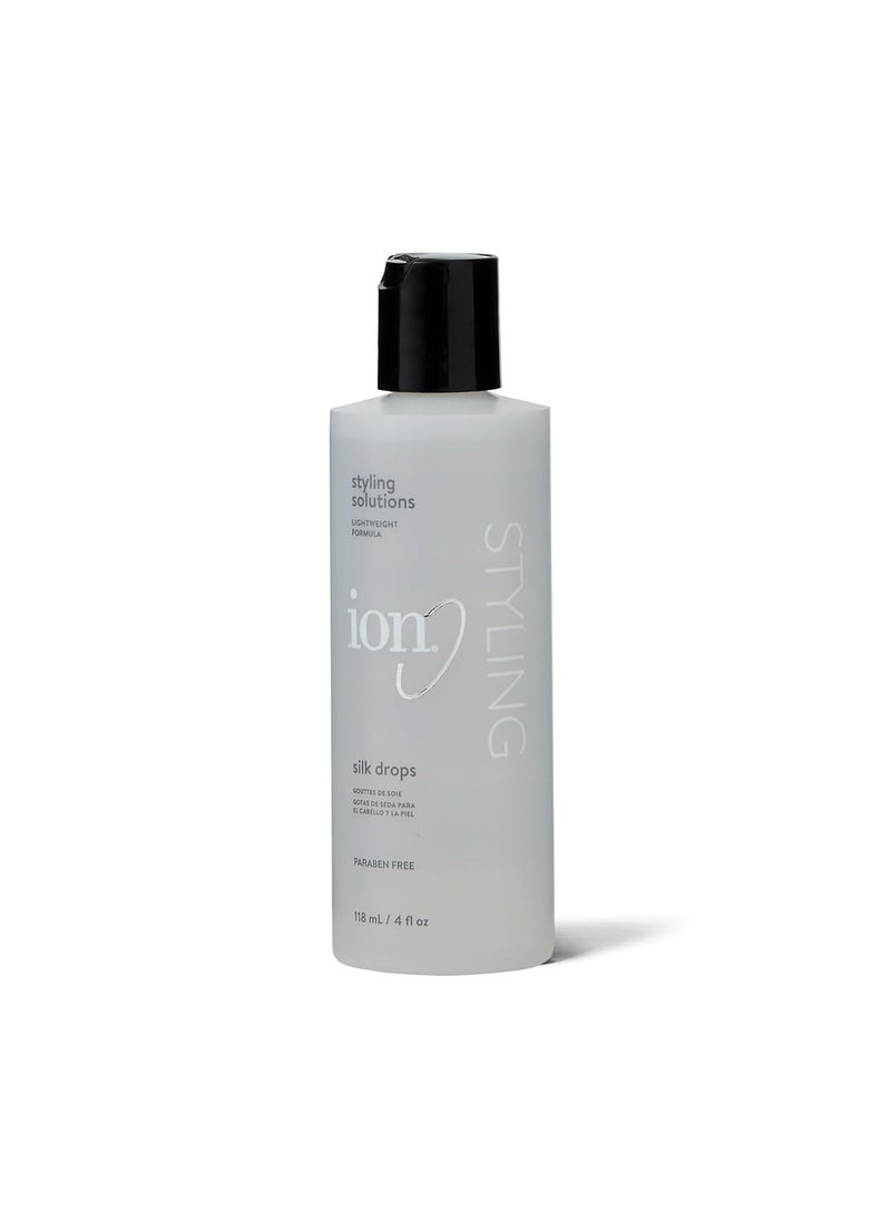 ion Silk Drops, Adds Shine & Softness, Lightweight Formula, Frizz Control, Infused with Silk Protein