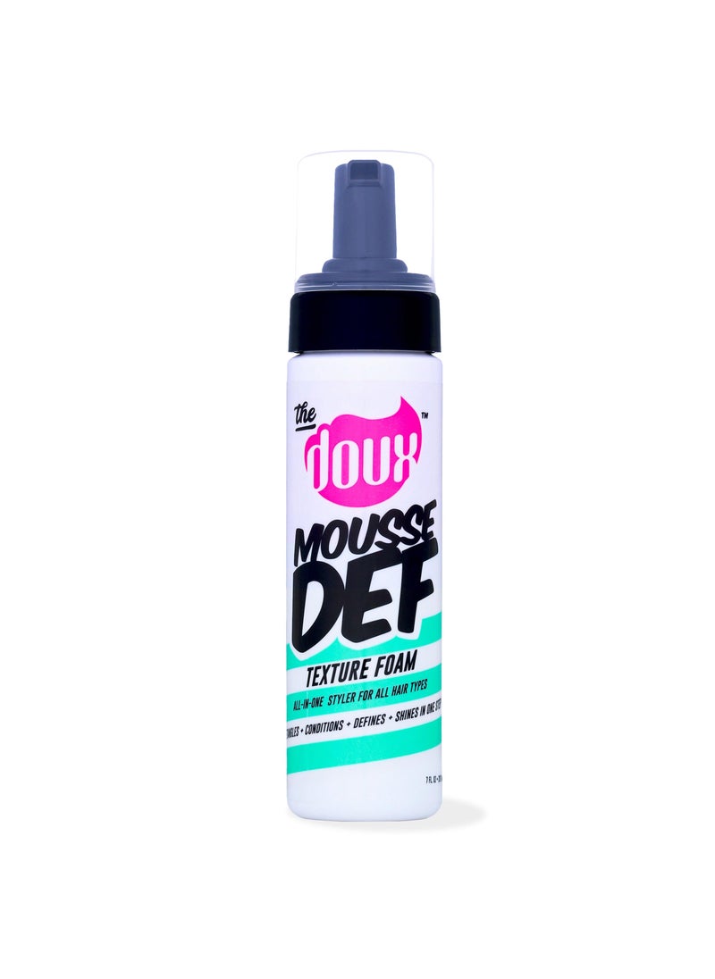 The Doux Mousse Def Texture Foam, Multi-Use Mousse Hair Foam to Style, Condition, Define, Volumize, and Add Shine - 7oz