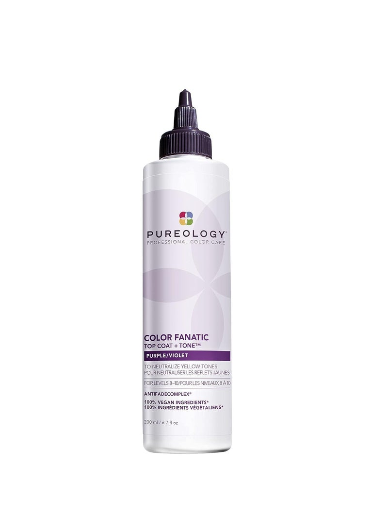 Pureology Color Fanatic Top Coat + Tone Purple, Pre-lightened light blonde to dark blonde, Rose, floral ginger & cedarwood, 6.7 fl. oz.