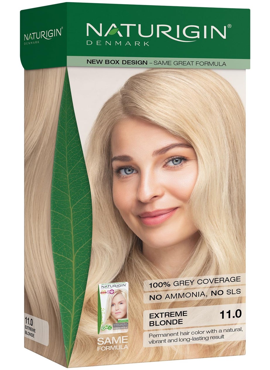 Naturigin Permanent Hair Dye, 11.0 Extreme Blonde, Ammonia and Paraben Free, up to 100% Gray Hair Coverage, Long Lasting, Vegan, Cruelty Free