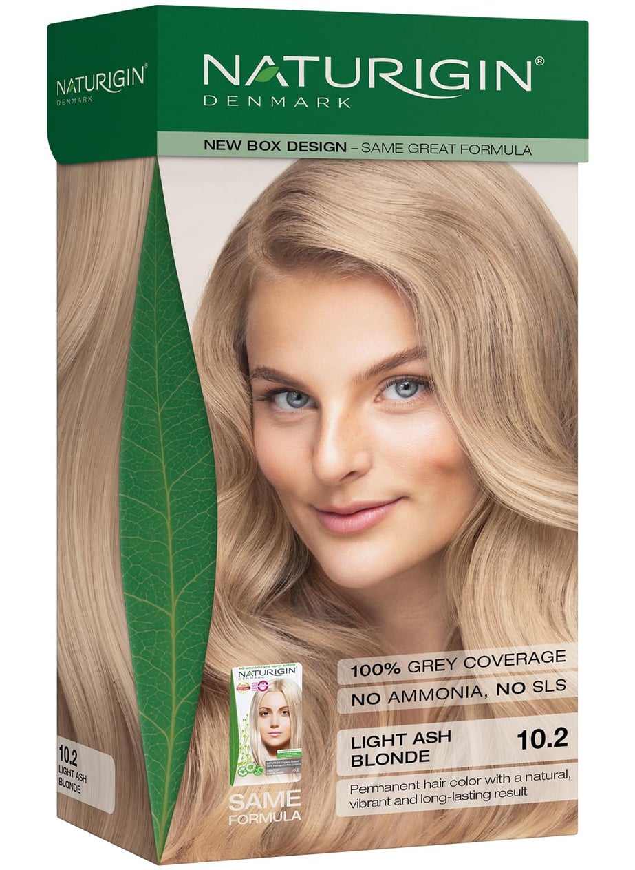 Naturigin Permanent Hair Dye, 10.2 Light Ash Blonde, Ammonia and Paraben Free, up to 100% Gray Hair Coverage, Long Lasting, Vegan, Cruelty Free