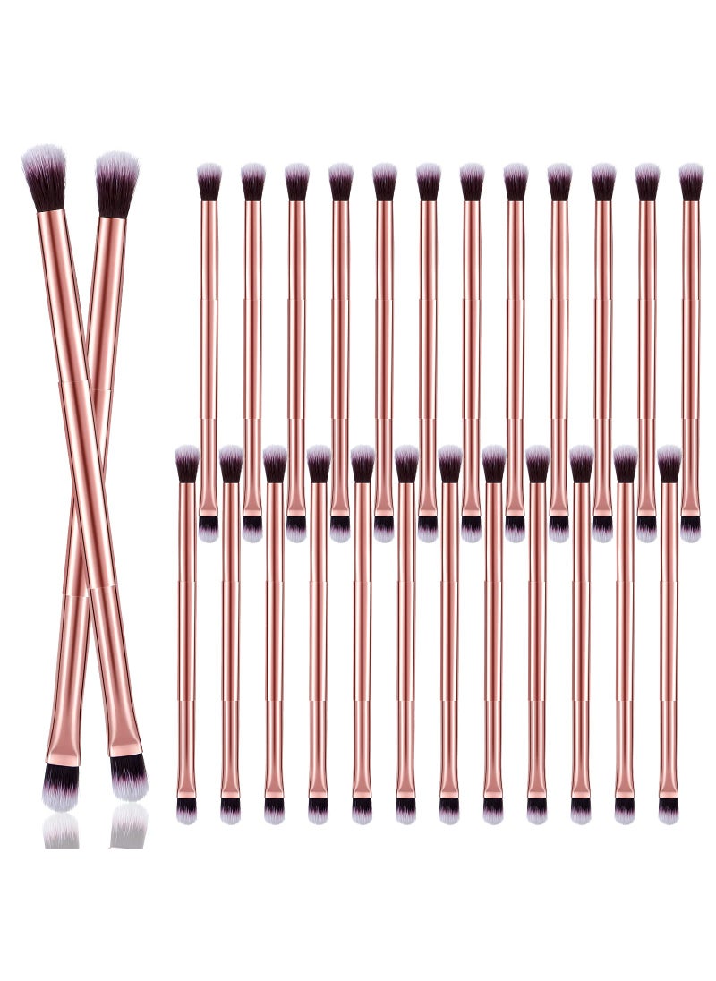 24 Pcs Eyeshadow Smudge Brush 2 in 1 Eyeshadow Double Ended Concealer Brush Under Eye Small Soft Firm Pointed Foundation Makeup Applicator for Blending Eye Shadow Liner(Rose Gold)