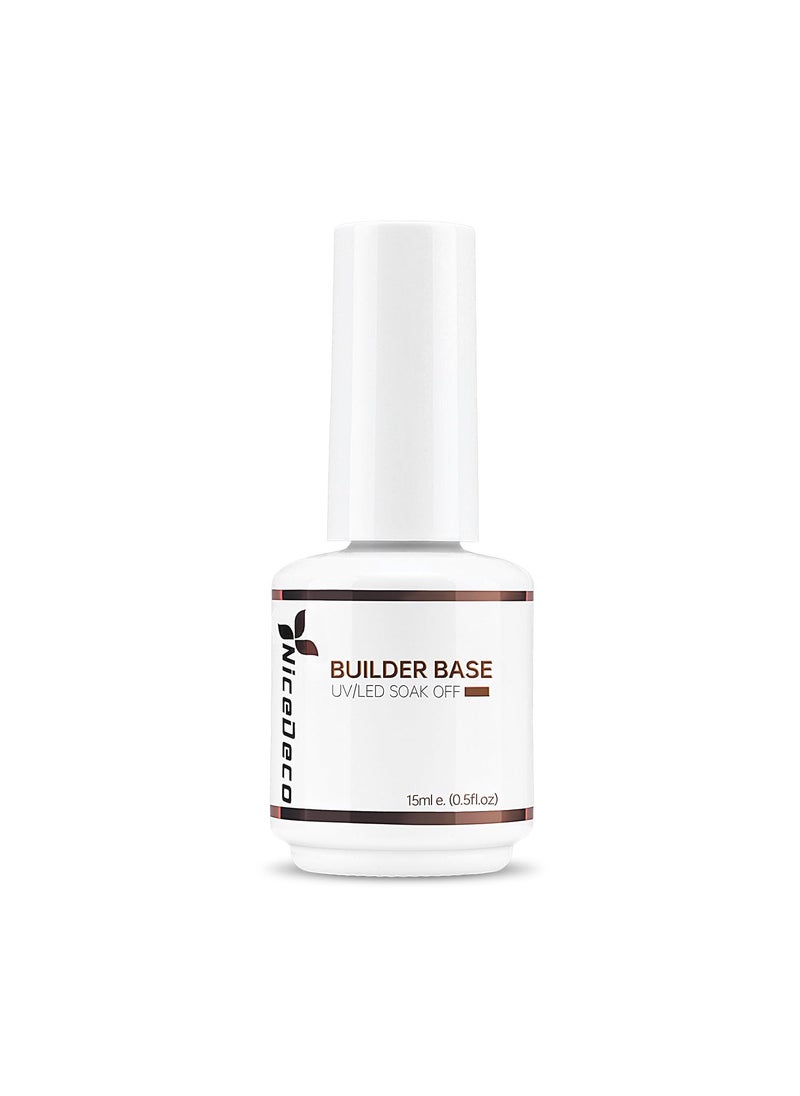 Nicedeco Hema Free Builder Nail Gel Polish 15ML 7 in 1 Clear Base Cruelty Free Vegan Strengthener Gel Hard Gel Extension