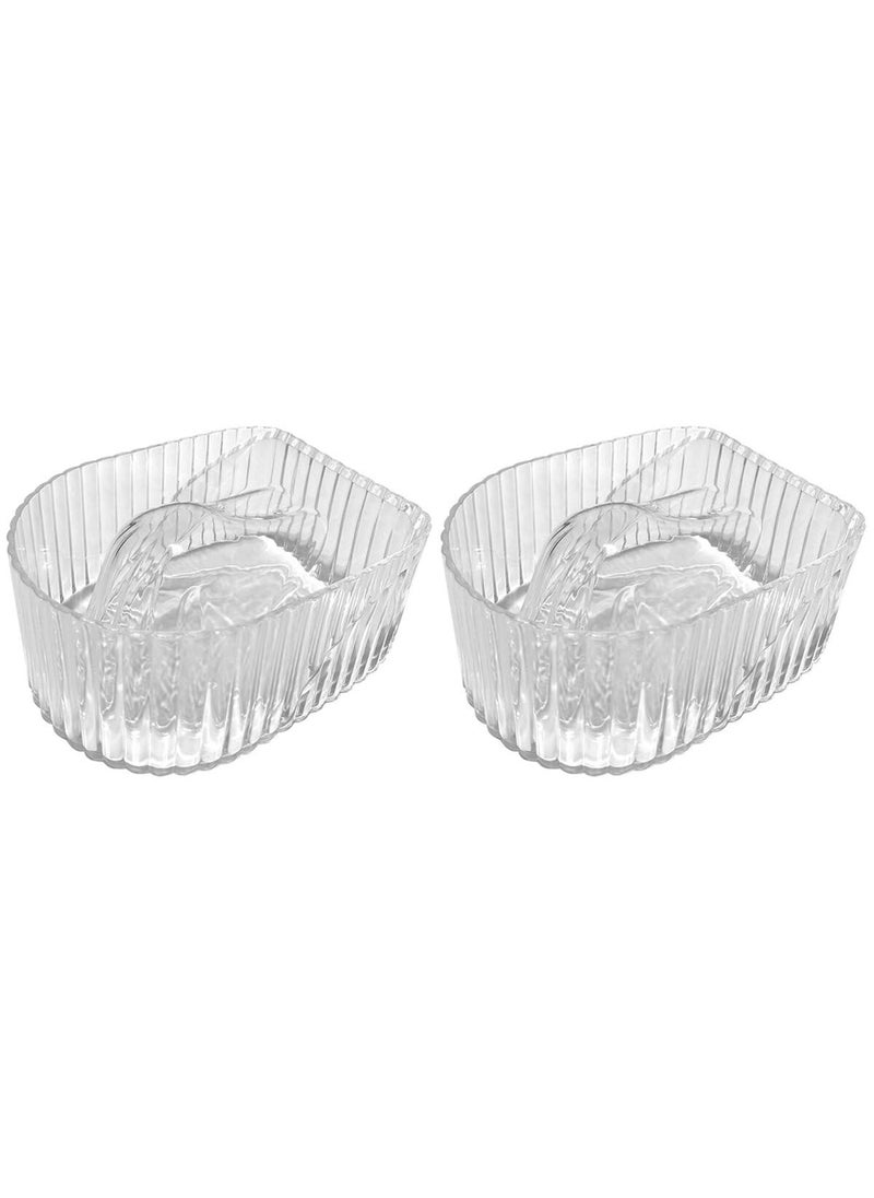FRCOLOR 2pcs Manicure Hand Soak Bowl Cosmetology Supplies Clear Tray White Gel Manicure Bowl Nail Gel Remover Bowl Manicure Dish Nail Color Removing Bowl Nail Salon Supplies Nail Art Bowls