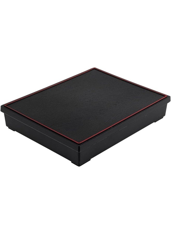 Restaurantware Bento Tek Rectangle Black and Red Large Japanese Style Bento Box - 6 Compartments