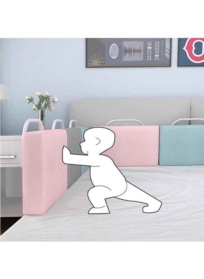 Bed rails for toddler, bed rail guard for kids,upgrade reinforced safety soft fence protector,height adjustable bed guard rail,bed safety barrier protection,Punch free (50x28cm, Grey-1pcs)