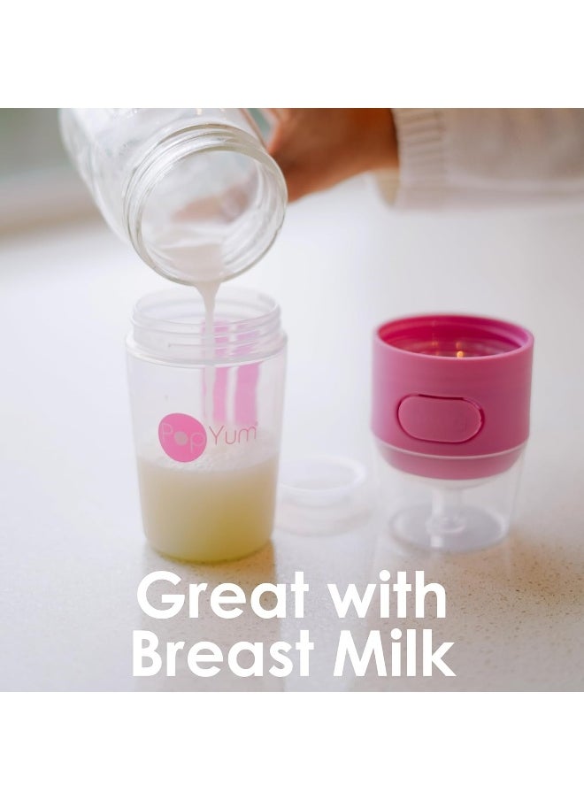 PopYum 5 oz Pink Anti-Colic Formula Making/Mixing/Dispenser Baby Bottles, 3-Pack with #1 Slow Flow, 150 ml, BPA-Free, Natural Latch