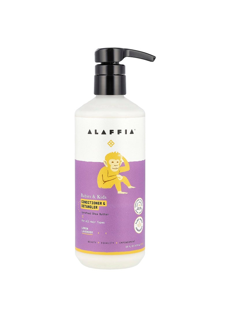 Alaffia Lemon Lavender Babies & Kids Conditioner & Detangler, 16 FZ