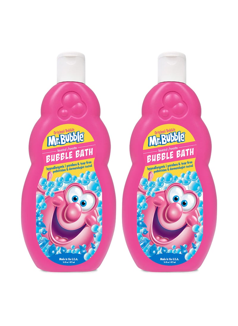 Mr. Bubble Original Bubble Bath - Great for Your Baby, Kids, and Adults - Hypoallergenic, Tear Free Bubble Bath Solution (2 Bottles, 16 fl oz Each)