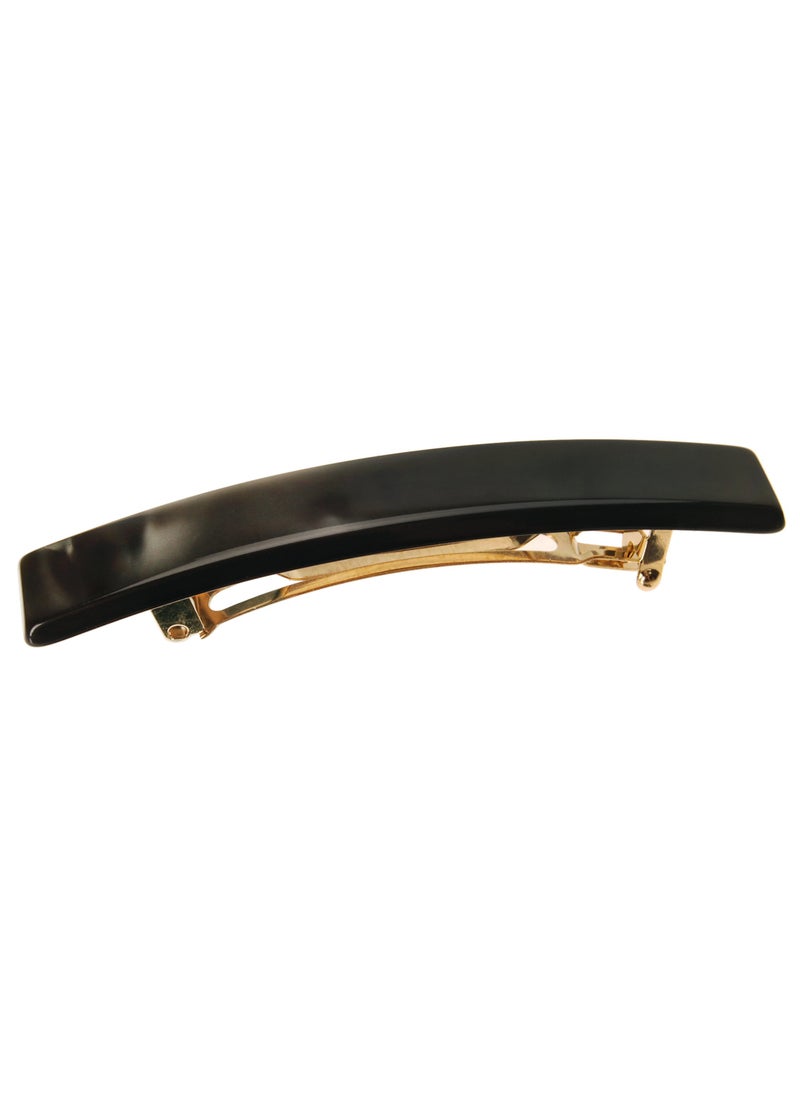 France Luxe Small Luxury Rectangle Barrette - Nacro Slate