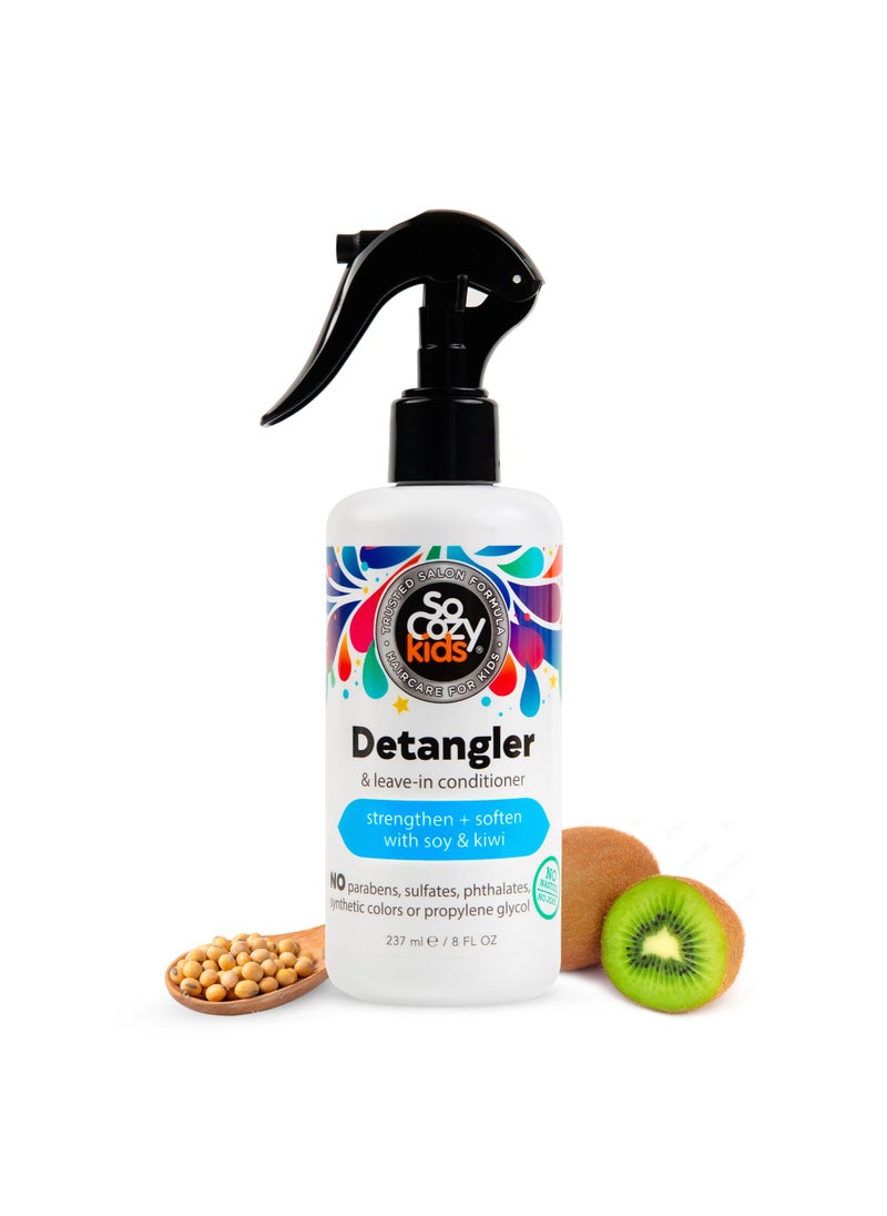 So Cozy Detangler & Leave In Conditioner Spray (8 Fl Oz) Hair Detangler Spray for Kids, Paraben-Free Leave In Hair Conditioner & Detangling Spray for Frizzy Hair, Keratin, Soy Protein & Kiwi Extract