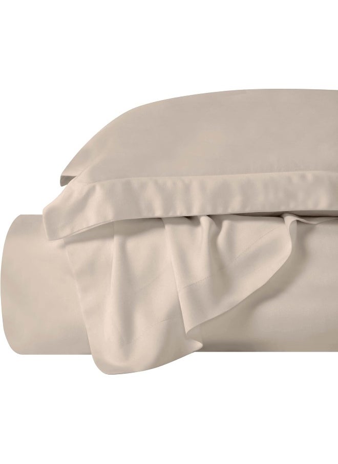 Superior Modal from Beechwood 400 Thread Count Duvet Cover Set, Soft Cool Bedding Essentials, Sateen Weave, Set Includes 1 Duvet Cover with Button Closure, 2 Pillow Shams, King/California King, Linen